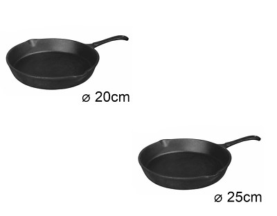 Gusseisen Bratpfanne |   20cm oder   25cm | Tiefe Bratpfanne mit Griff Kinghoff 