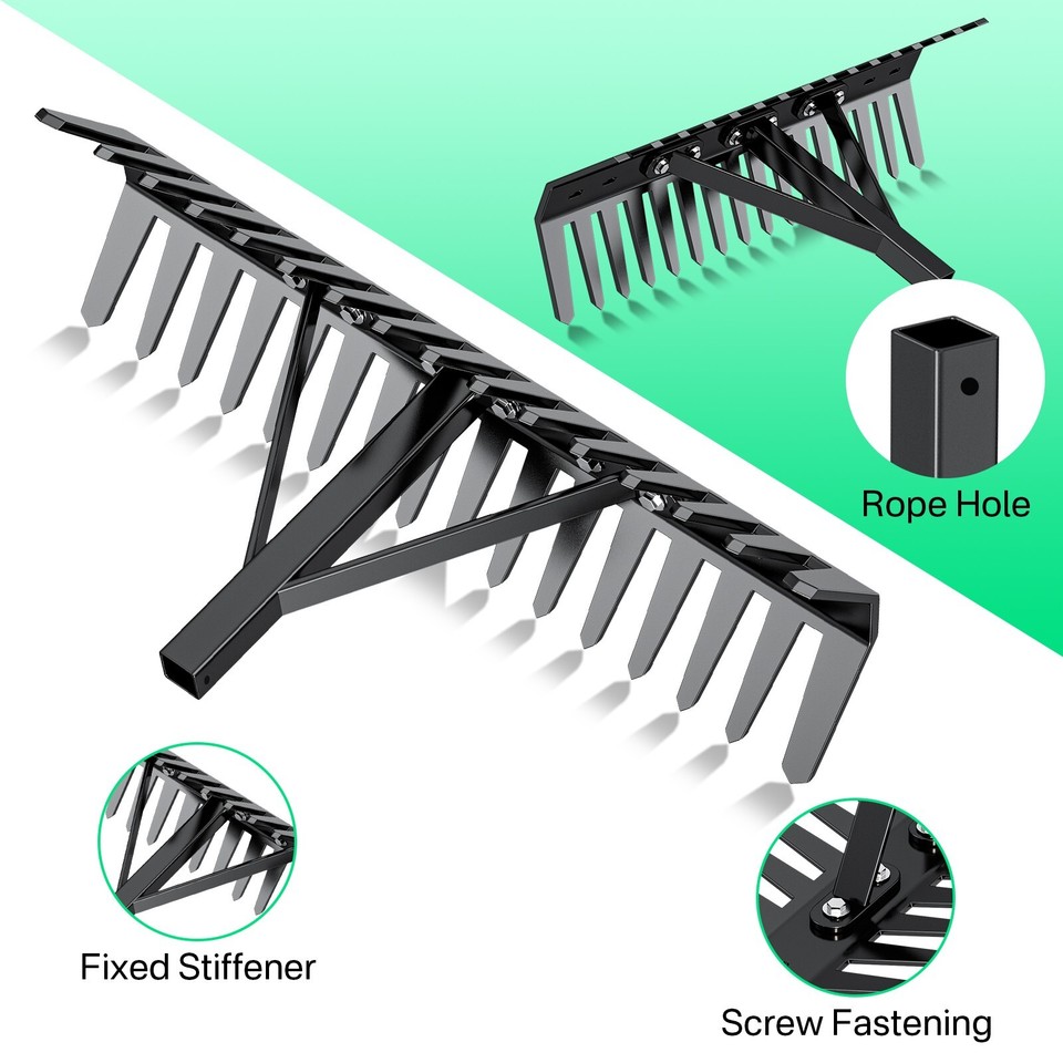 24 x 8.3 in Pond Aquatic Weed Rake Double-Sided Lake Weed Removal Rake ...