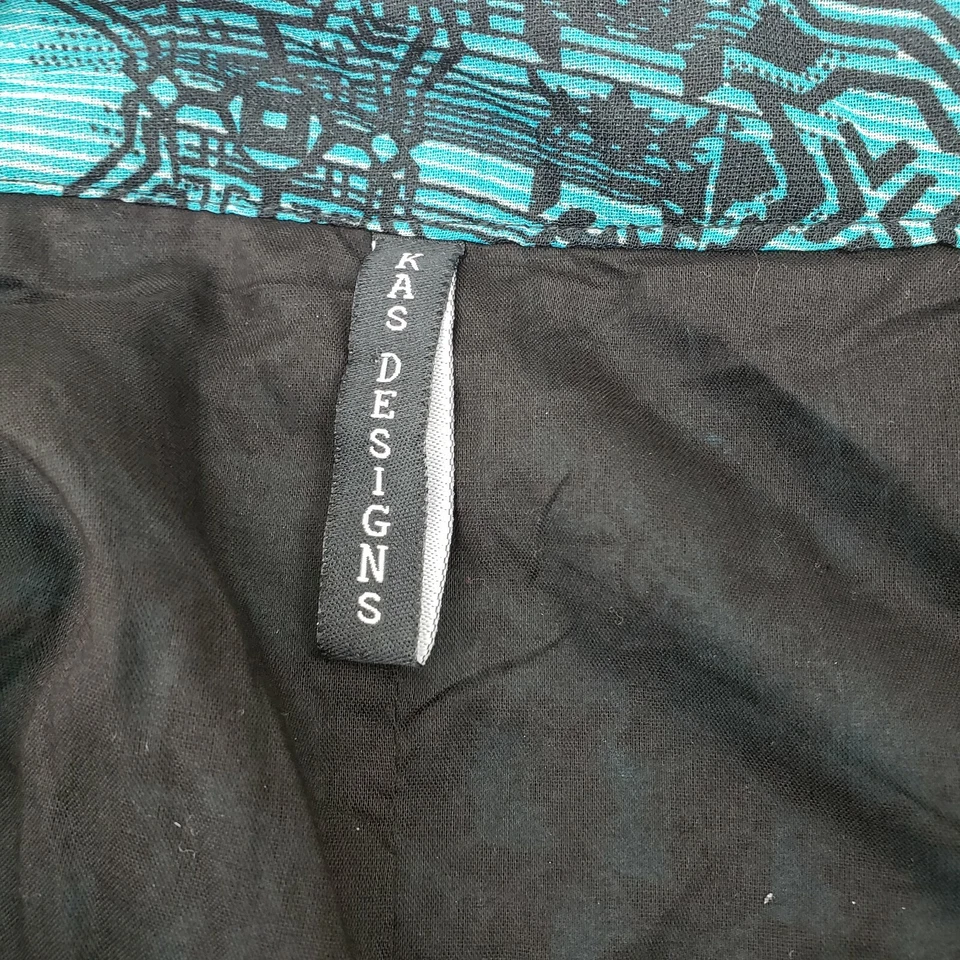 Falda para mujer KAS Design talla XS verde negra forrada geométrica cremallera lateral 42" de largo Foto 3 de 4