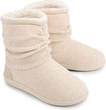 LADIES SLIPPERS WOMEN DUNLOP MEMORY FOAM FUR THERMAL ANKLE BOOTS WARM SHOES SIZE