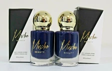 Lot 2 MISCHO NAIL LACQUER, POLISH SHADE # NYFW BOLD MIDNIGHT BLUE .33 FL OZ/10mL