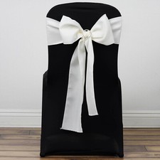 10 Ivory Polyester CHAIR SASHES Ties Bows Wedding Party Ceremony Decorations