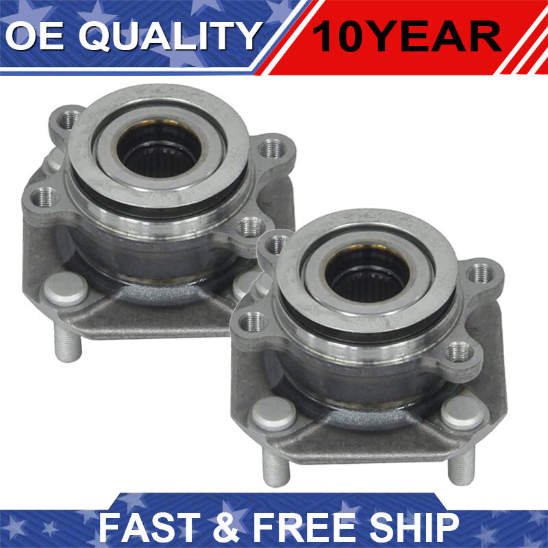 Front Wheel Hub and Bearing Assembly Set of 2 For 2007- 2012 Nissan Sentra w/ABS