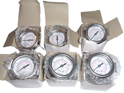 6 x Mini Pressure Gauge 2Bar Gasoline Oil Pressure Indicator Display Stainless