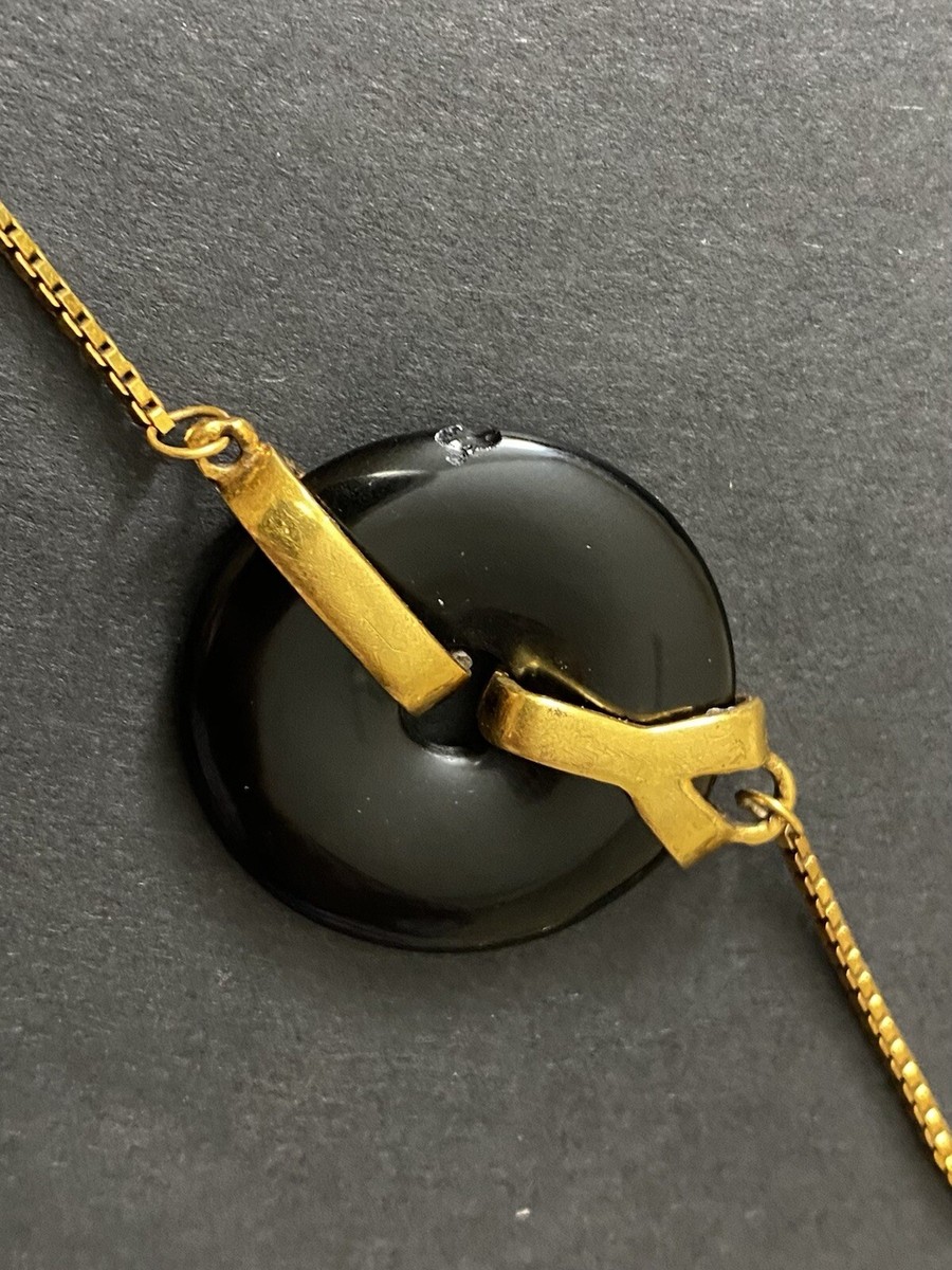 YSL Yves Saint Laurent Vintage Black Onyx Bracelet/A CHIP ON YSL Yves Saint Laurent Vintage Black Onyx Bracelet/A CHIP ON
