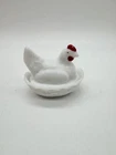 Vintage Small Westmoreland White Milk Glass Hen Chicken On Nest Dish