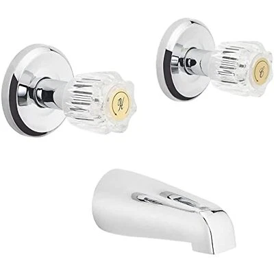 OAKBROOK Double Handle Wall Mounted Tub Only Faucet 2-Handle Chrome Bath Faucet