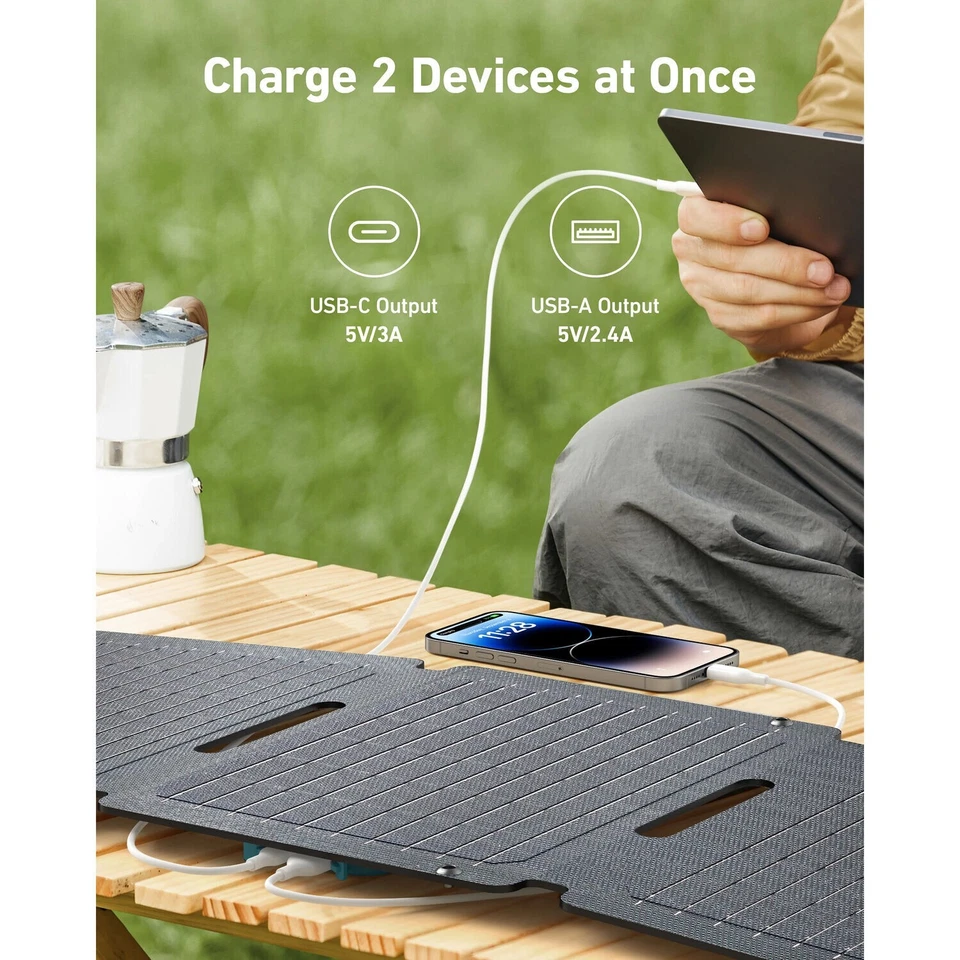 New) Anker Solix PS30 30W 2-Port PowerPort Solar Charger for iPhone/iPad/Android - Image 3 of 4