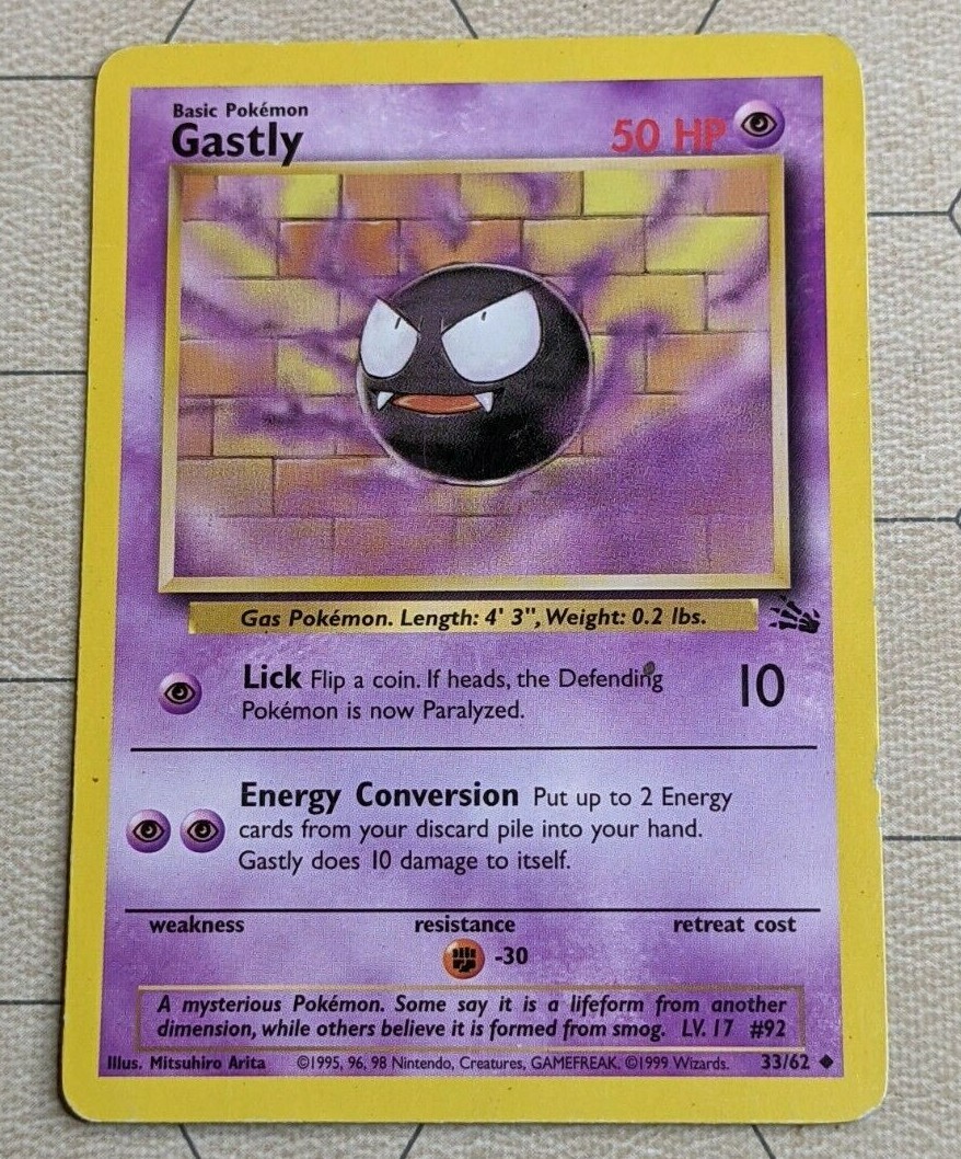 Gastly - Pokemon TCG Card - Nintendo - 1999 - 33/62 Fossil Set | eBay