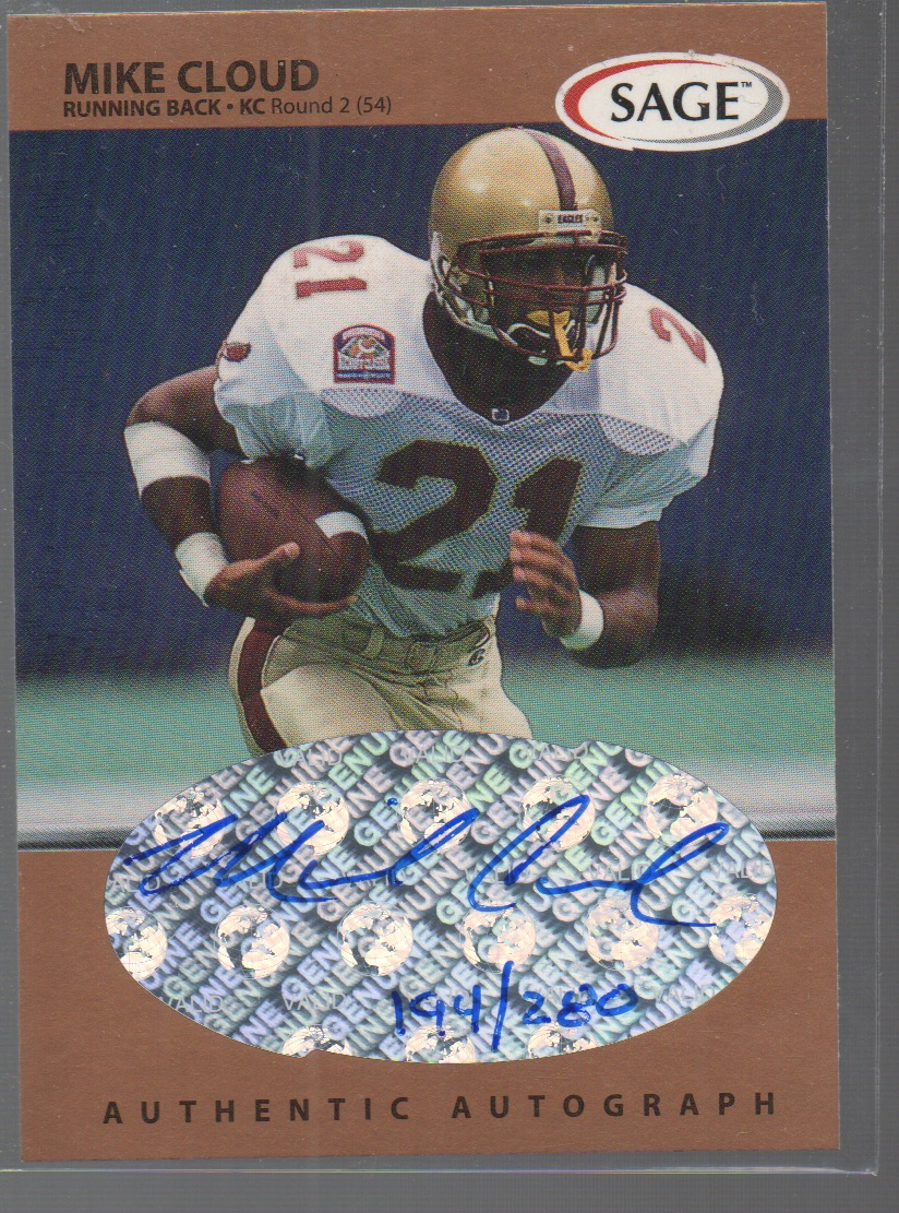 MIKE CLOUD 1999 SAGE BRONZE ROOKIE AUTOGRAPH #A10 AUTO  /280