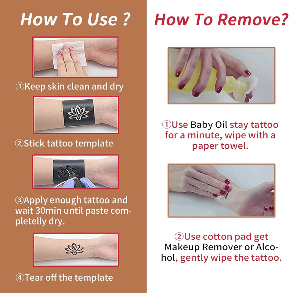 Temporary Tattoos Kit, Yomagine Semi Permanent Tattoo Ink, DIY Fake