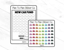 2664-6~~New Car Fund Savings Plan Planner Stickers.