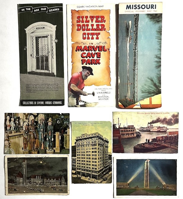 State of MISSOURI ~ Large Lot of Vintage Postcards and Tourist Booklets