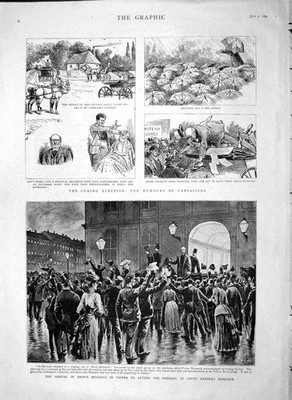 Original alter antiker Druck 1892 Prinz Bismarck Wien Graf Herbert Wahl