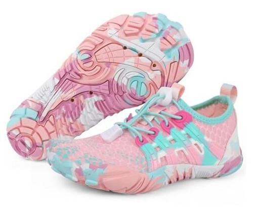 Water Shoes for Kids Boys Girls Aqua Socks Barefoot Beach Sports 2 Big Kid Pink