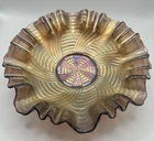 Antique FENTON Amethyst Carnival Glass "Ribbon Tie" 3N1 Bowl (8.5" Diameter)