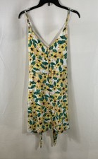 Cupcakes and Cashmere Women's Yellow Floral Button Front Cami Dress Size L NWT