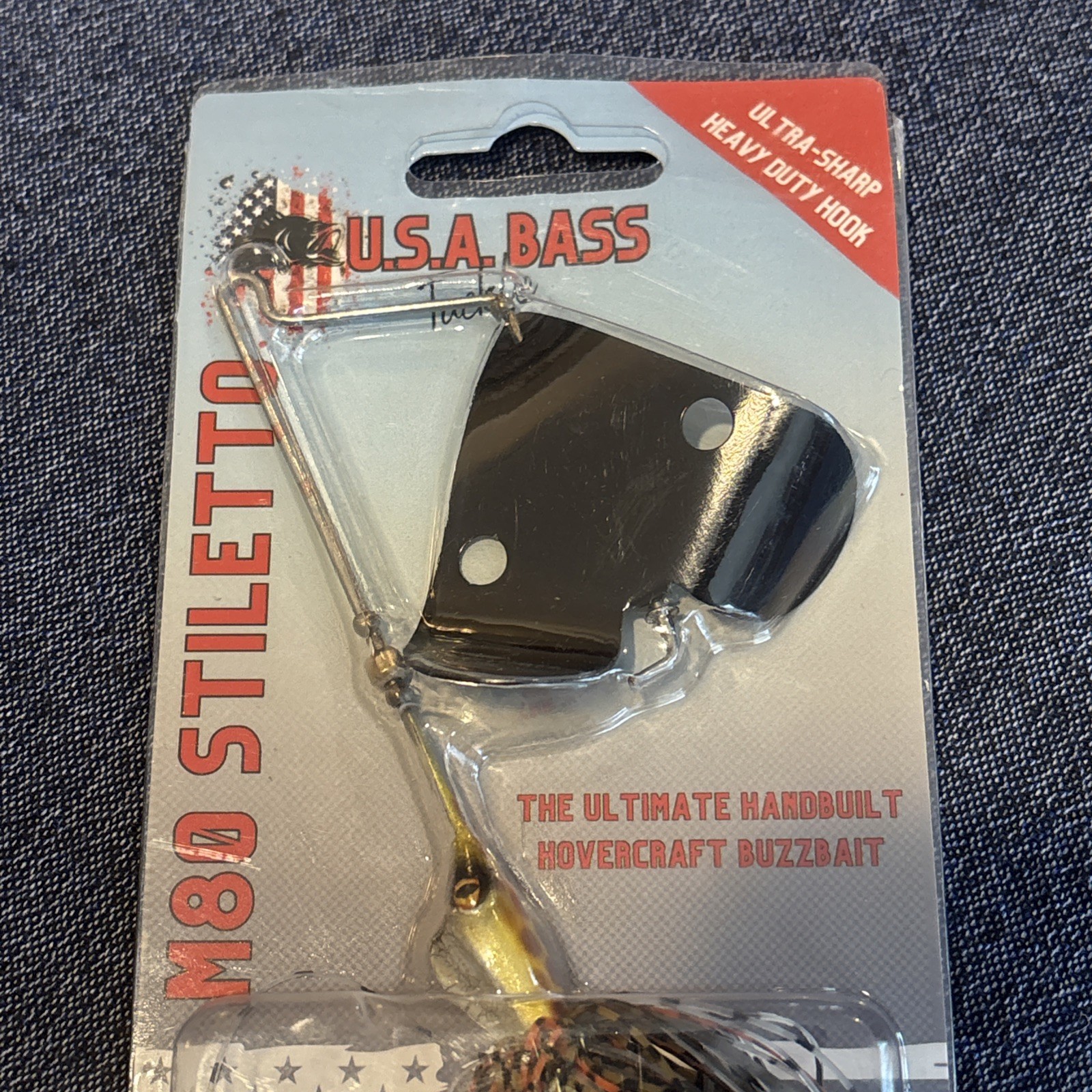 USA BASS Tackle M80 Stiletto Hovercraft Buzzbait (Red Herring, 1/2oz) NEW - Image 3