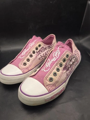 Don Ed Hardy Canvas Shoes Embellished Sparkle Slip On Size 10 Women Woman...