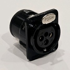 Switchcraft 3 Pin XLR Female Panel Mount Audio Connector Black/Gold E3FSCBAU