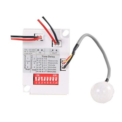 HiLetgo 12V 24V PIR Motion Sensor 7-10M Switch IR Infrared Human Body White