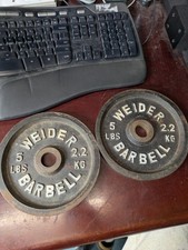 Vintage Weider 5 LB Pair Barbell Dumbell Weig...