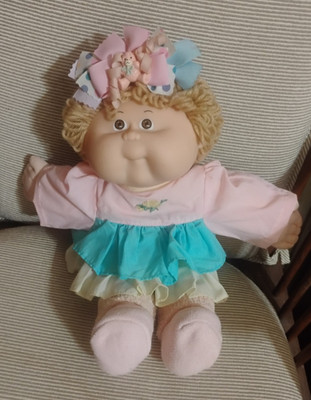 cabbage patch kids doll '88 OK HM 20 wheat loop hair brown eyes purple signature
