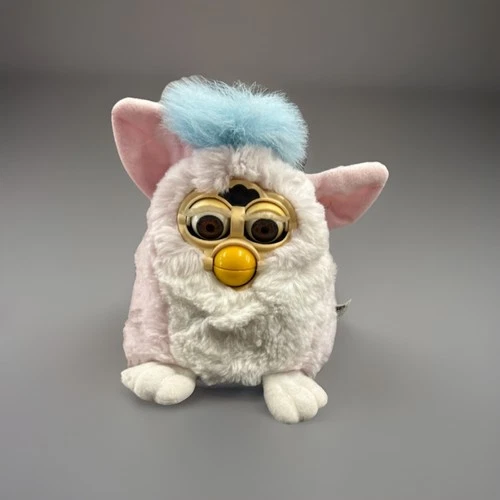 Vintage 1999 FURBY BABY BABIES Pink With Blue Hair Blue eyes)Tiger Electronics