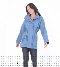 My Anorak Jacket Size M Blue NWT Zip Up Drawstring Waist