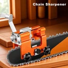 Portable Chainsaw Chain Sharpening Jig Grinding Bits Hand Crank Sharpener Tool