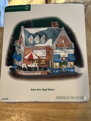 Department 56 Baker Bros. Bagel Bakery 56.58970 with box
