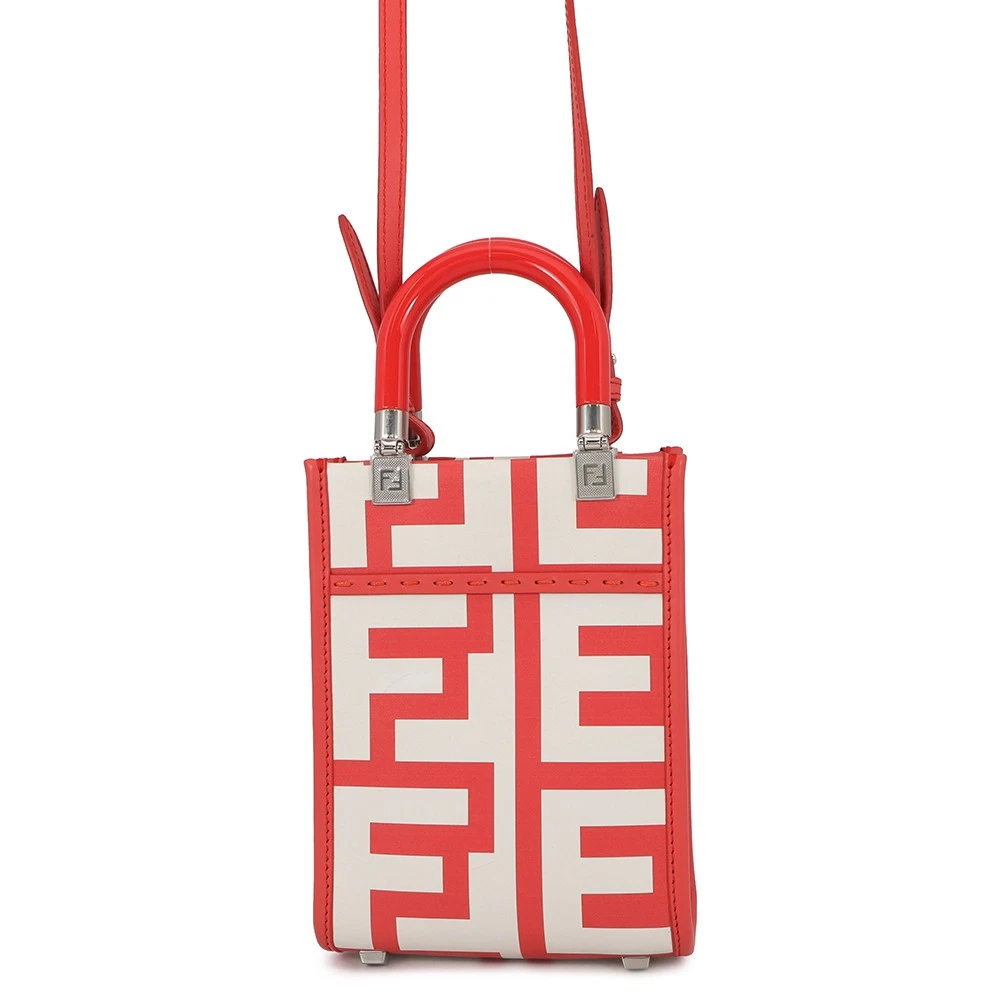 Fendi — FENDI Marc Jacobs x Sunshine 2-way Tote Bag Size Mini Leather Red/White 8BS0...