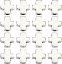 100 Pcs Cross Beads Tiny Cross Charms Loose Spacer Beads for Jewelry Making