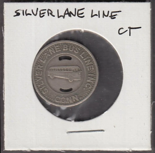 Silver Lane Bus Line CT transit token Manchester-East Hartford-Hartford - product listing photo