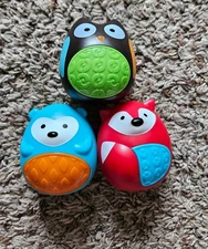 Lot Of 2 Infant Skip Hop Toys-Shaker Trio and Hedgehog rattle 