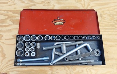 Keystone Socket Set 830-C Hand Crank Socket Set Complete Double Squares 