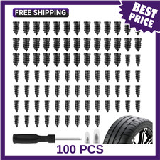 100 Pcs Rubber Tire Nail Repair Kit Screw In Tire Plugs for Car Truck SUV Van
