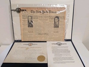 NY Times Newspaper June 13, 1955 With Certificate Of Authentication