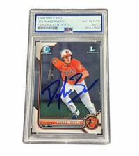 Dylan Beavers Signed 1st Bowman Chrome Auto Baltimore Orioles BDC-160 PSA/DNA