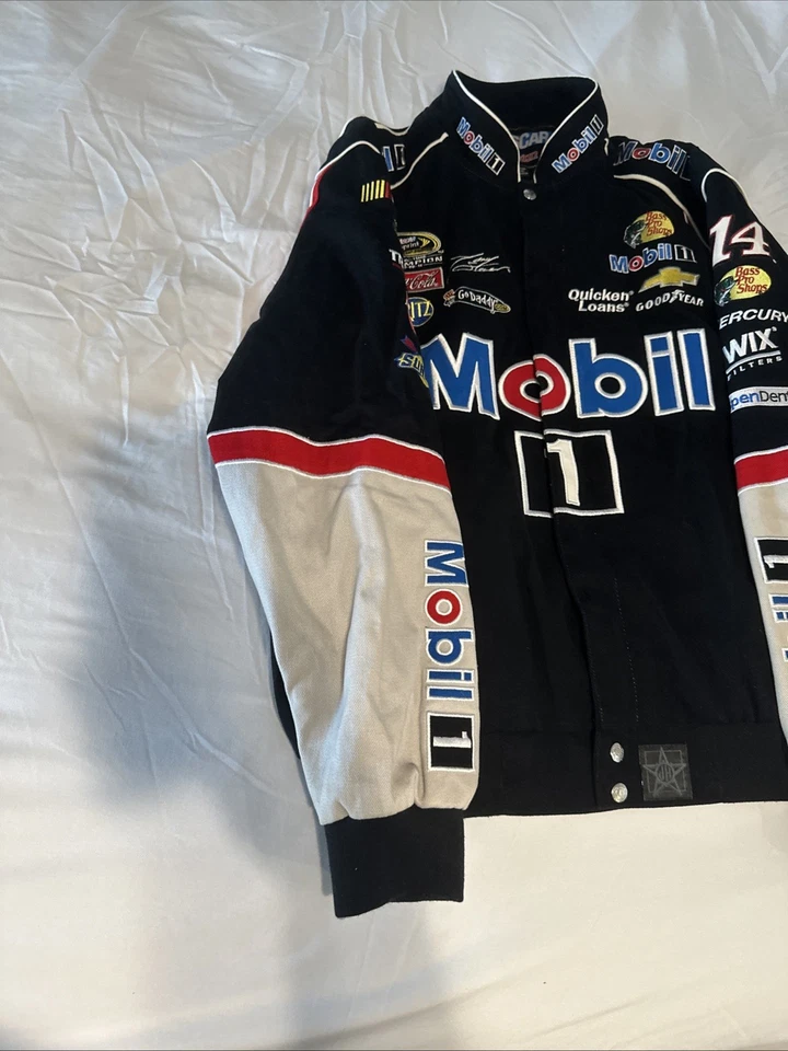 Vtg Tony Stewart NASCAR Jacket XL Mobil 1 Bass Pro Shops JH Design Racing - Image 4 of 4