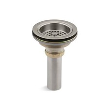 Brushed Nickel Kohler Duostrainer Basket Strainer with Sink Drain and Tail
