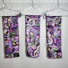 Lot Of 3 Groovy Colorful Paisley Floral Filigree 1970's Scarves Costume Theatre