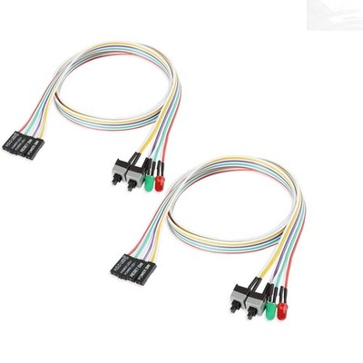 3 Pack ATX Power Switch Cables with Red & Green LED Lights - Easy Install