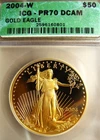 2004-W $50 1-oz GOLD AMERICAN EAGLE ICG PR70 DCAM- NO RESERVE