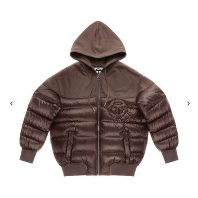 Telfar Puff Hoodie Brown Full Zip Quilted Nylon Hooded Unisex Regular Fit XS/S