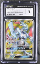 CGC 9 WHITE KYUREM GX SM141 DRAGON MAJESTY BLACK STAR PROMO SUN & MOON POKEMON