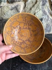 2 pc Red Wing Pottery Kashmir Acorn Leaf MCM Serving Bowl 6” Soup Salad Bowl EXC