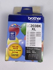 Open Box Brother LC203BK XL Black High Yield Ink Cartridge Twin Pack Exp 5/28