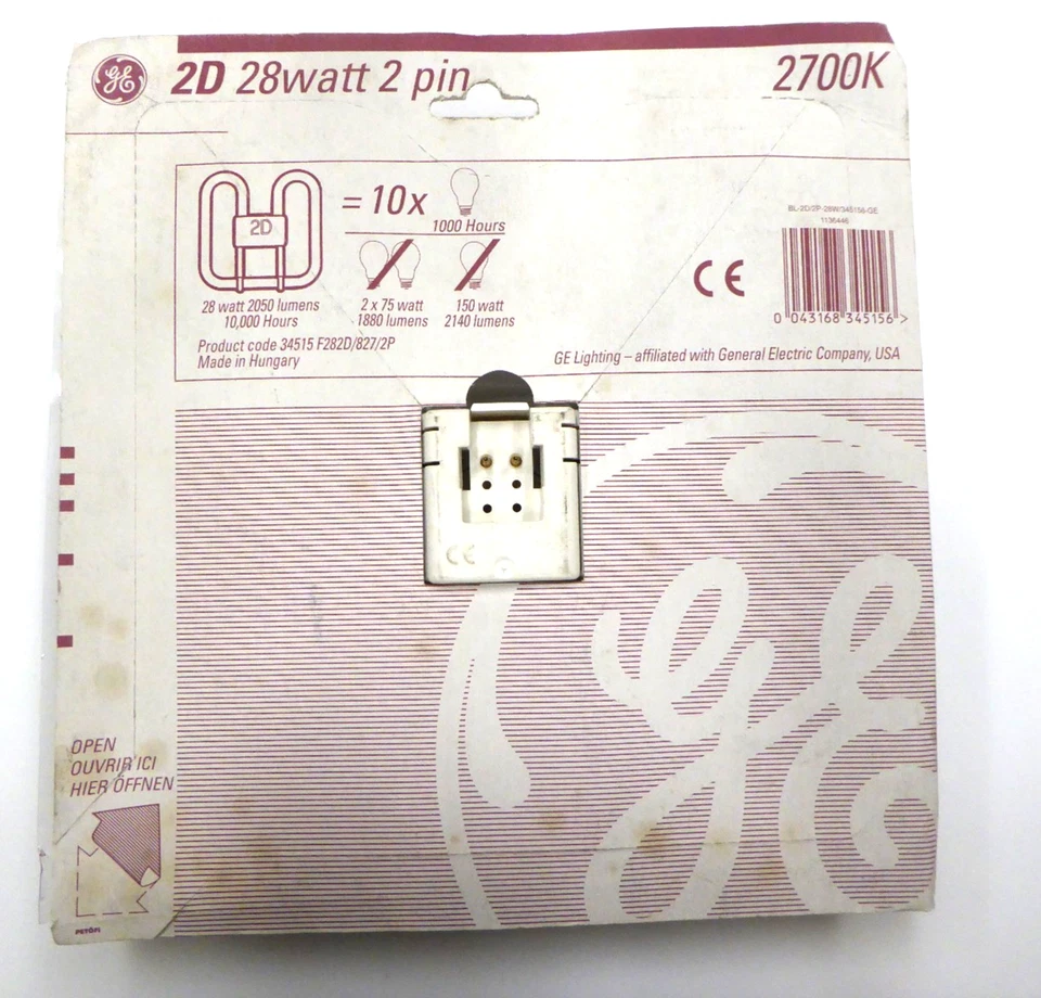 14 x General Electric 28W 2D 2 Pin T5 Fluorescent Lamps 2700K Warm White - Image 3 of 4