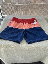 Old Navy Swim Trunks Mens Large Tri Color Drawstring Board Shorts NEW